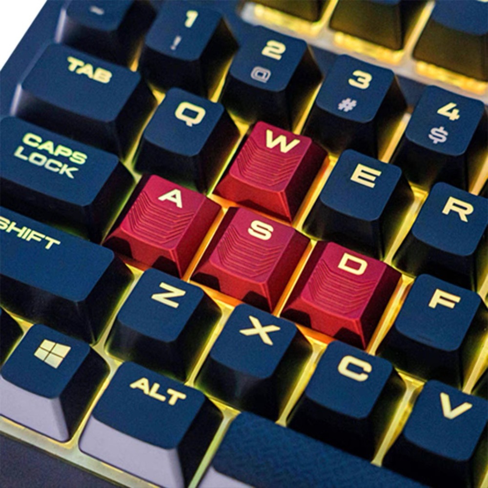 Gaming Accessories Aesthetic - ปุ่มกดแบบโปร่งแสงสำหรับ WASD และปุ่มลูกศรช่วยเพิ่มประสิทธิภาพการพิมพ์สำหรับการเล่นเกมยามค่ำคืน